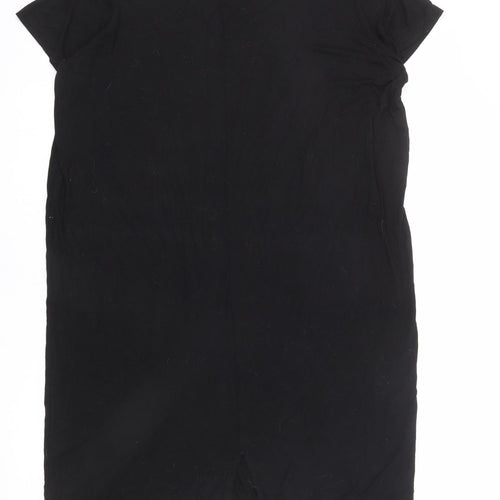 H&M Womens Black Viscose T-Shirt Dress Size 2XL Round Neck Pullover