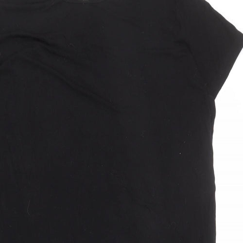 H&M Womens Black Viscose T-Shirt Dress Size 2XL Round Neck Pullover