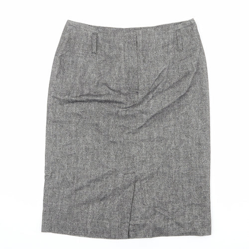 Minuet Womens Grey Polyester A-Line Skirt Size 12 Zip