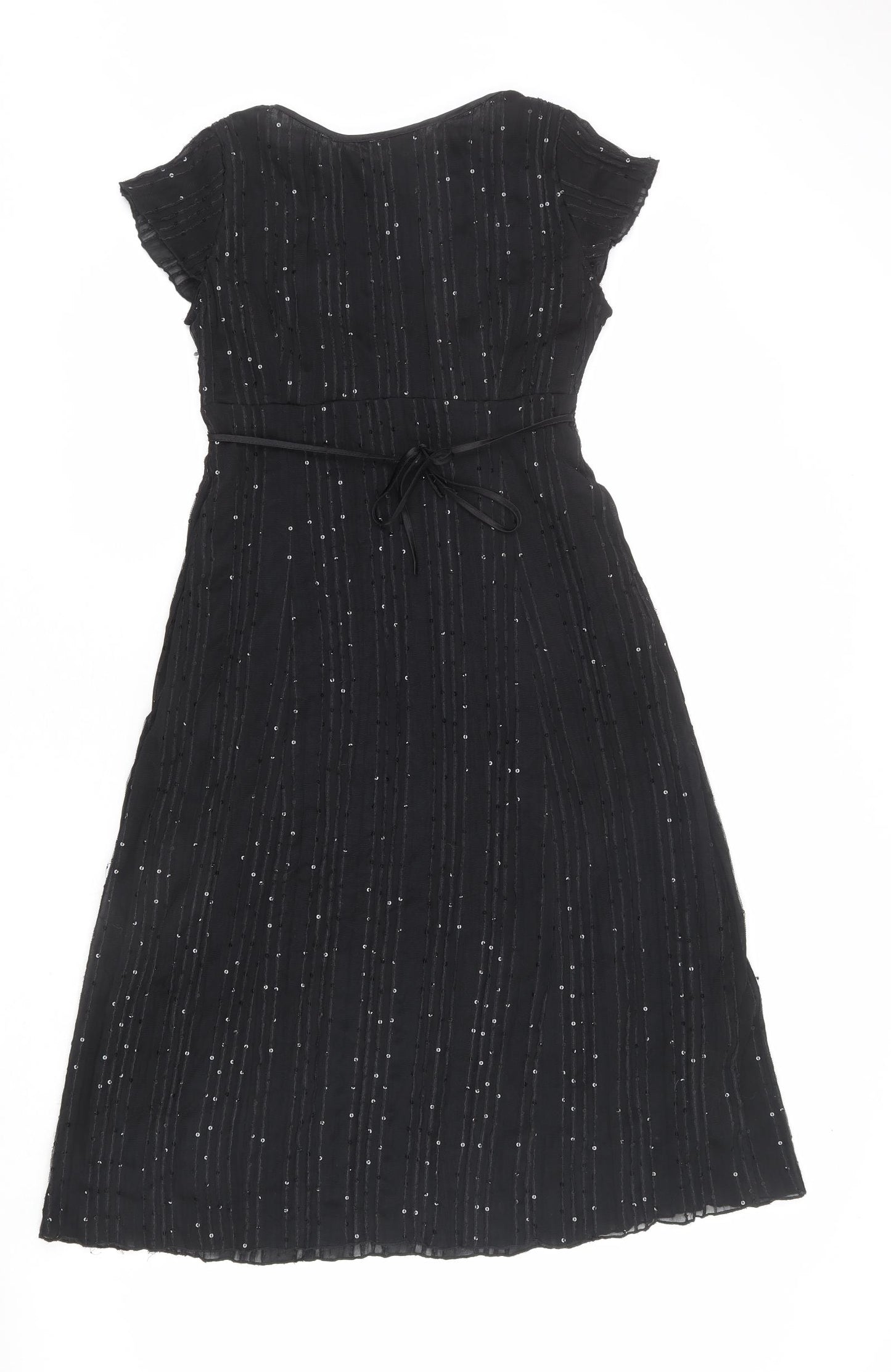 Autograph Womens Black Polyester A-Line Size 14 V-Neck Zip