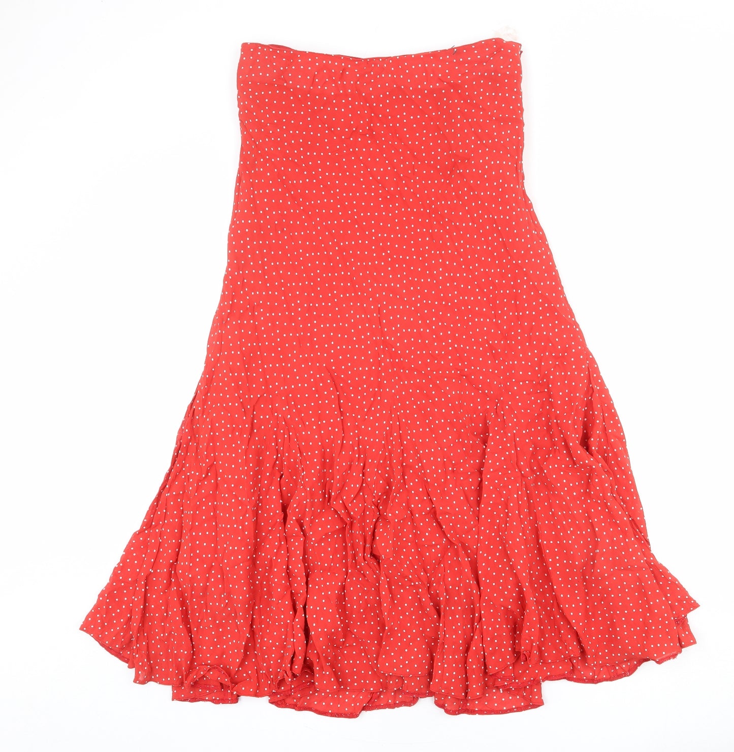 Principles Womens Red Polka Dot Polyester Swing Skirt Size 32 in Zip