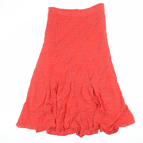 Principles Womens Red Polka Dot Polyester Swing Skirt Size 32 in Zip