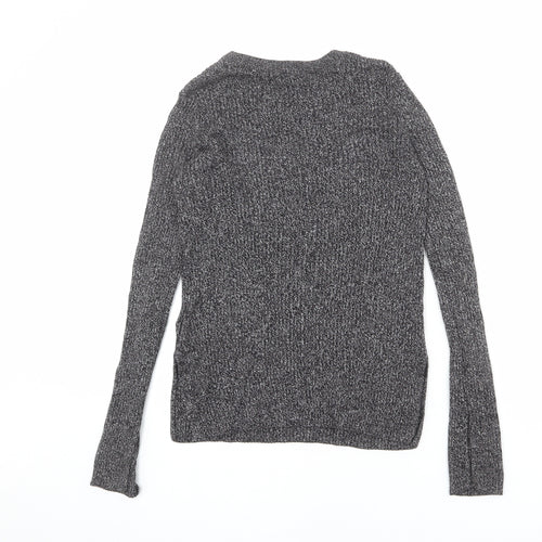 H&M Womens Grey Round Neck Cotton Pullover Jumper Size XS