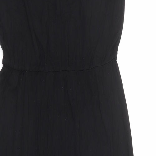 Oasis Womens Black Viscose Maxi Size S V-Neck Pullover