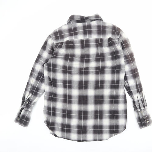 Gap Womens Grey Plaid Cotton Basic Button-Up Size M Collared