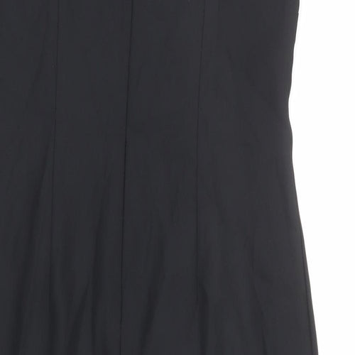 St Michael Womens Black Polyester Pencil Dress Size 16 Round Neck Zip - Floral