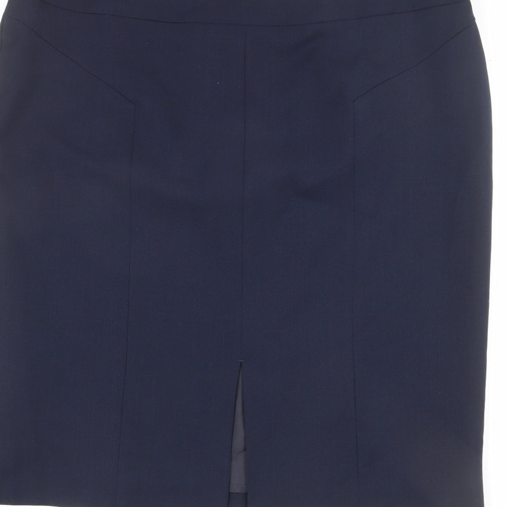 Autonomy Womens Blue Polyester Straight & Pencil Skirt Size 16 Zip
