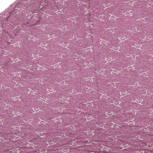 Marks and Spencer Womens Red Mock Neck Geometric Viscose Pullover Jumper Size 20 - Bird pattern