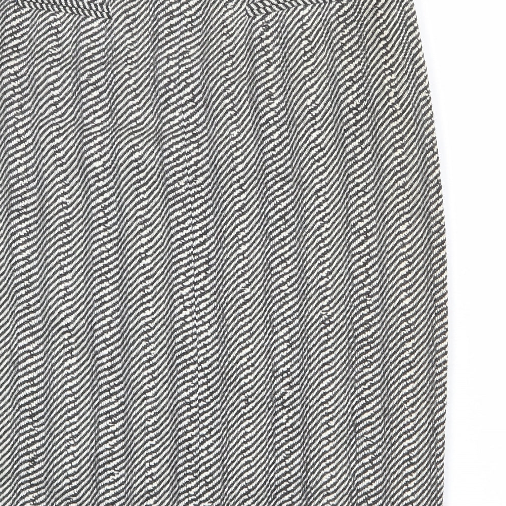 Jaeger Womens Beige Geometric Polyester Wrap Skirt Size 14 Buckle