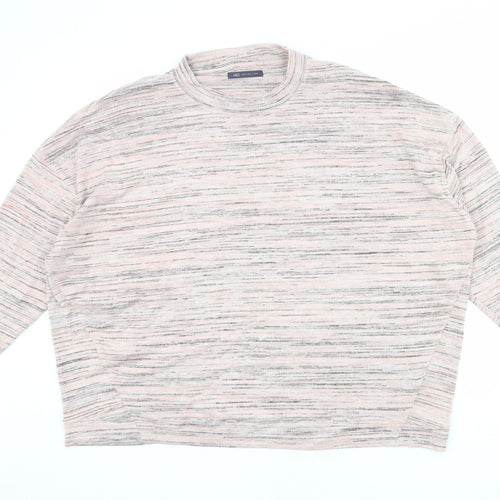 Marks and Spencer Womens Pink Crew Neck Polyester Pullover Jumper Size 24