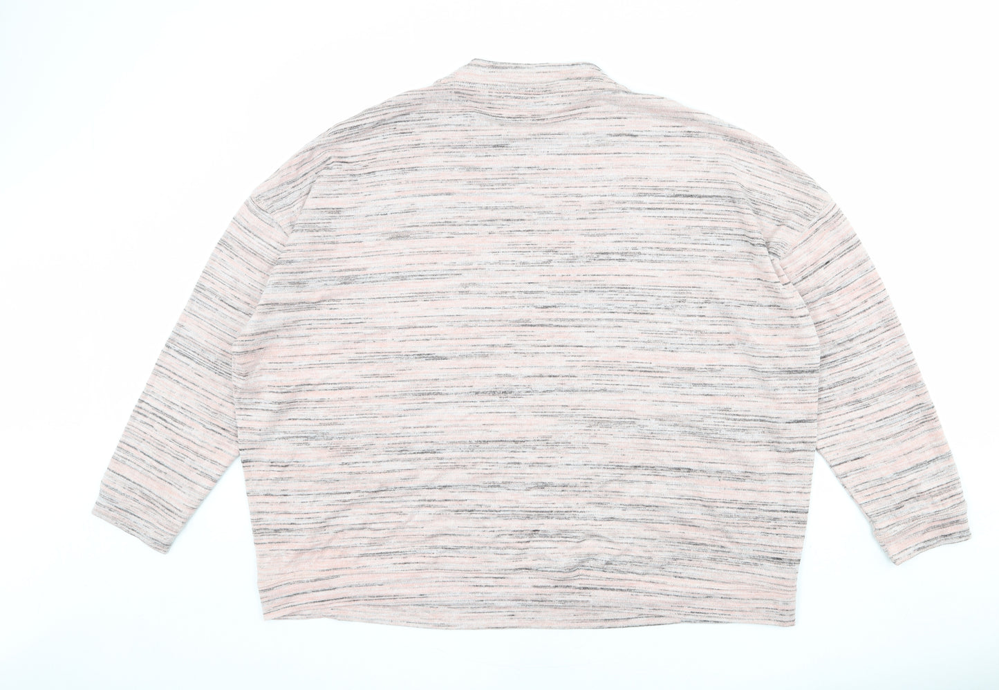 Marks and Spencer Womens Pink Crew Neck Polyester Pullover Jumper Size 24
