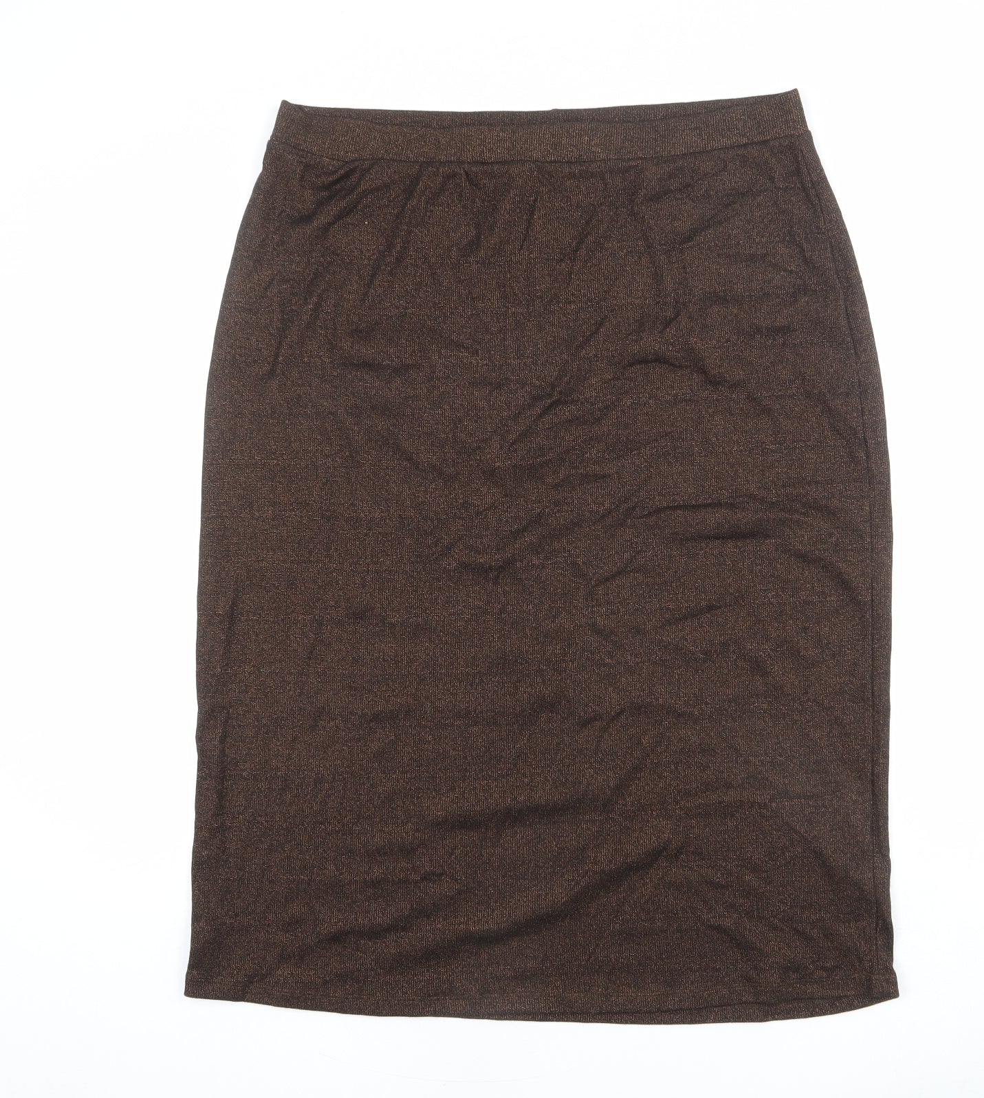 Marks and Spencer Womens Brown Cotton Straight & Pencil Skirt Size 18