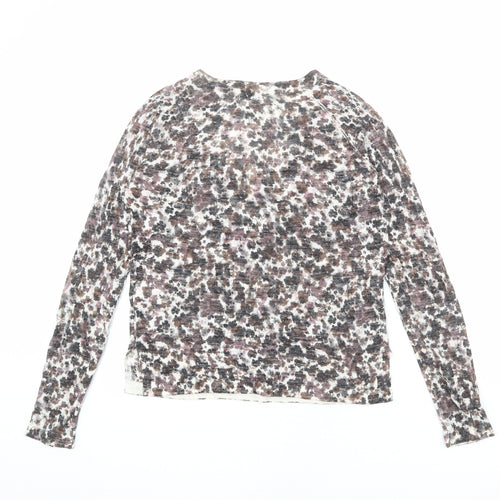 NEXT Womens Multicoloured V-Neck Geometric Acrylic Pullover Jumper Size 6