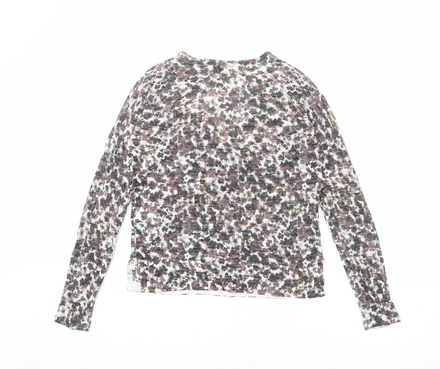 NEXT Womens Multicoloured V-Neck Geometric Acrylic Pullover Jumper Size 6