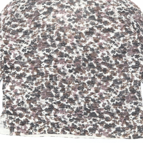 NEXT Womens Multicoloured V-Neck Geometric Acrylic Pullover Jumper Size 6