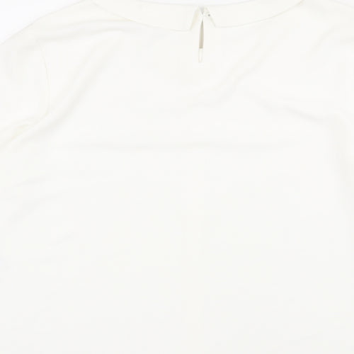 Phase Eight Womens Ivory Polyester Basic Blouse Size 16 Round Neck