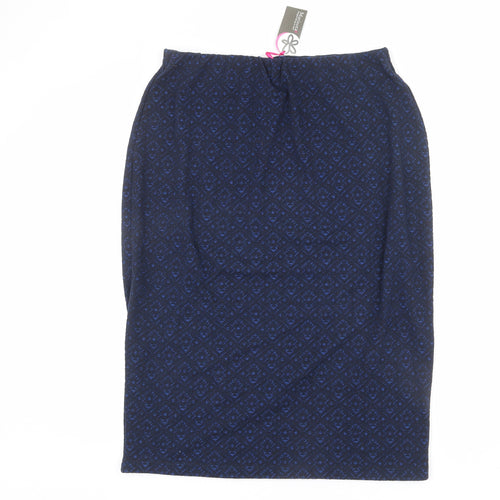 Marisota Womens Blue Geometric Polyester Straight & Pencil Skirt Size 20