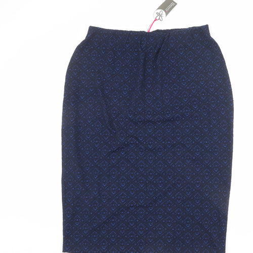 Marisota Womens Blue Geometric Polyester Straight & Pencil Skirt Size 20