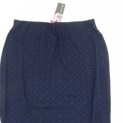 Marisota Womens Blue Geometric Polyester Straight & Pencil Skirt Size 20
