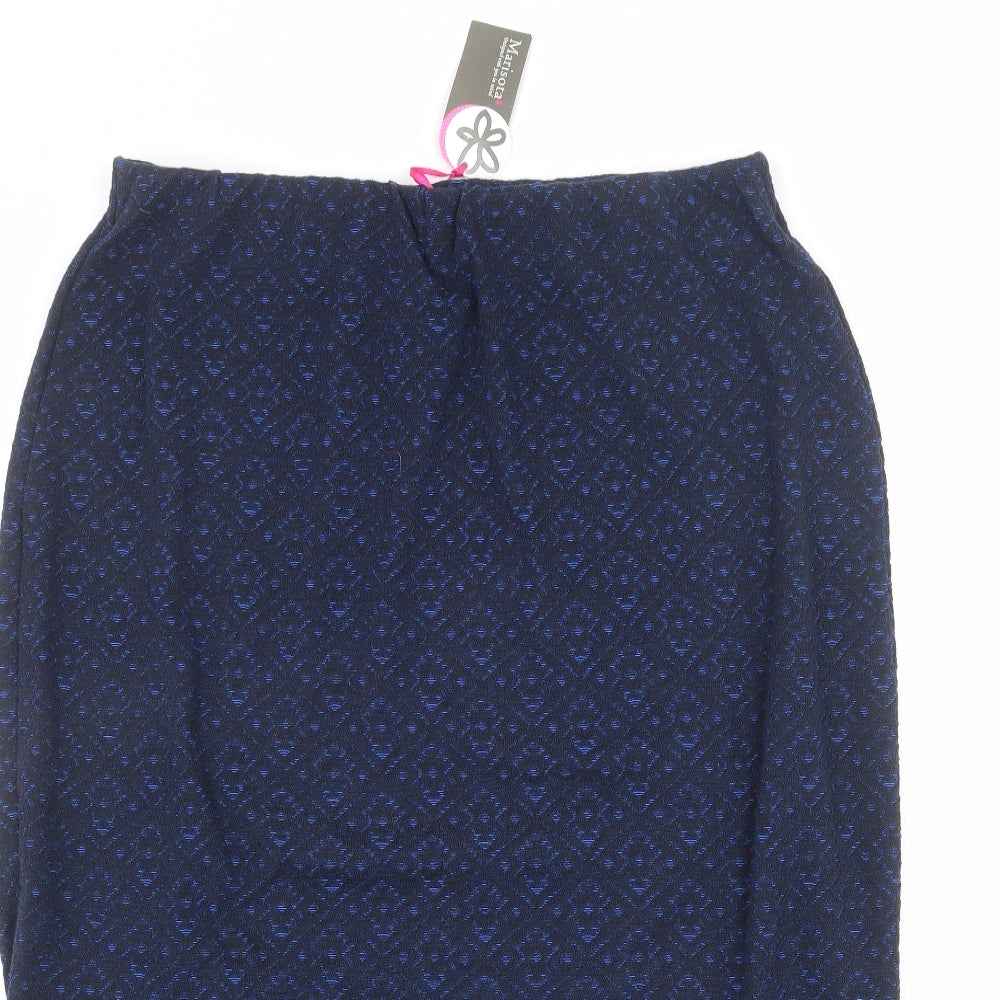 Marisota Womens Blue Geometric Polyester Straight & Pencil Skirt Size 20