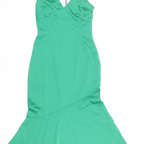 PRETTYLITTLETHING Womens Green Polyester Mermaid Size 8 Sweetheart Zip