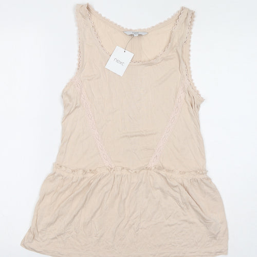 NEXT Womens Ivory Viscose Basic Tank Size 10 Round Neck