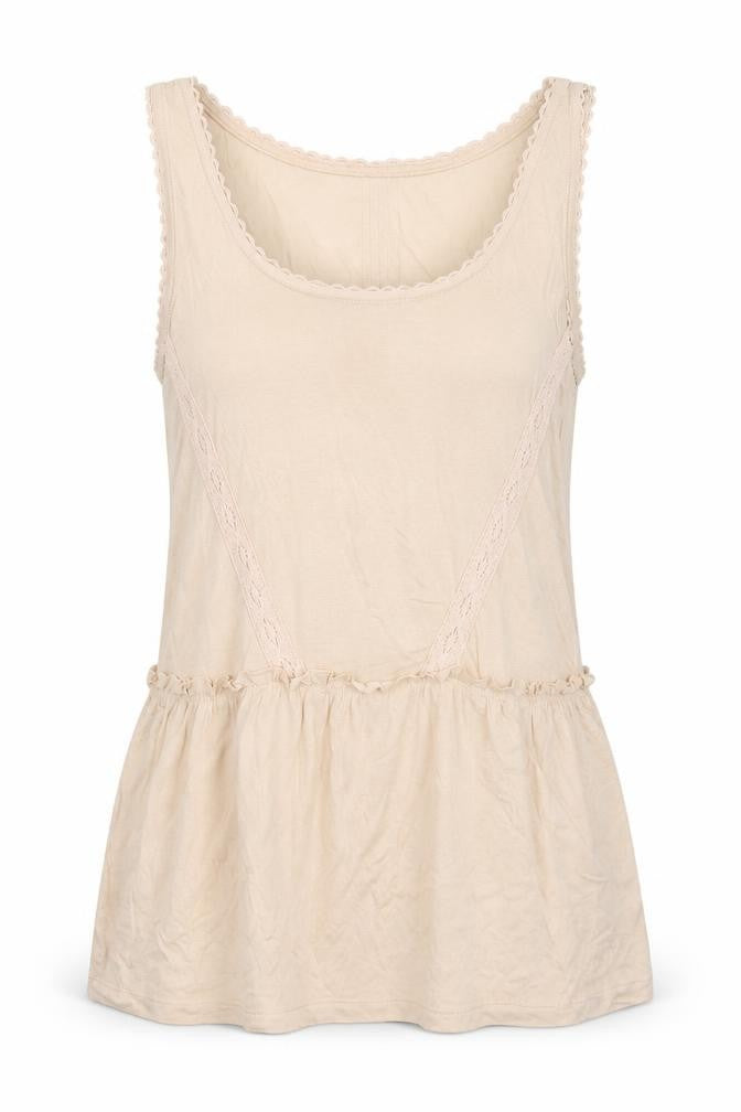 Next Womens Ivory Viscose Basic Tank Size 10 Round Neck