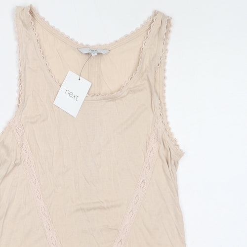 NEXT Womens Ivory Viscose Basic Tank Size 10 Round Neck