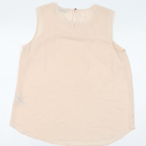 Marks and Spencer Womens Pink Polyester Basic Tank Size 14 Round Neck