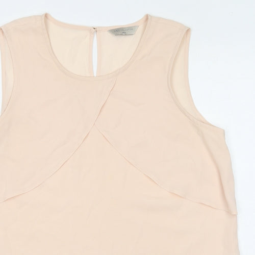 Marks and Spencer Womens Pink Polyester Basic Tank Size 14 Round Neck