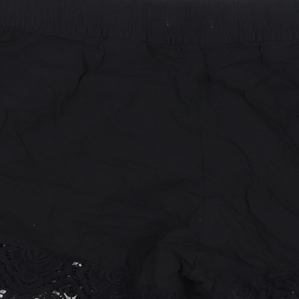 H&M Womens Black 100% Cotton Bermuda Shorts Size 18 L15 in Regular Pull On
