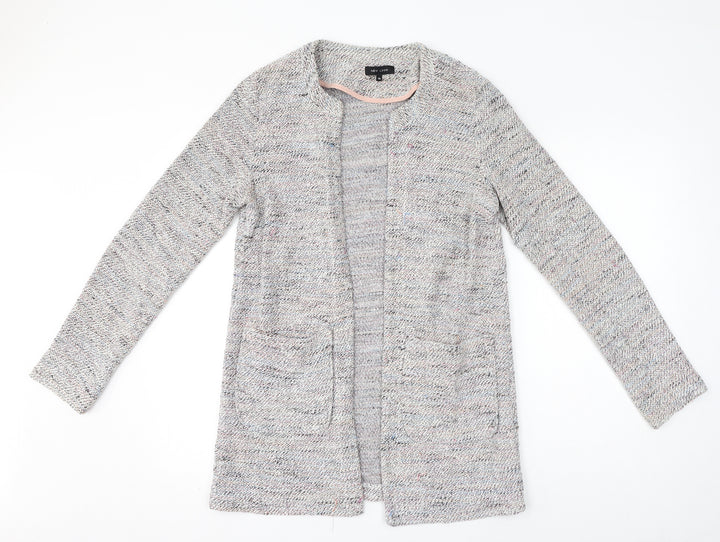 New Look Womens Grey Round Neck Polyester Cardigan Jumper Size 10