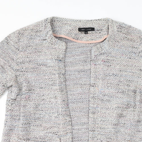 New Look Womens Grey Round Neck Polyester Cardigan Jumper Size 10