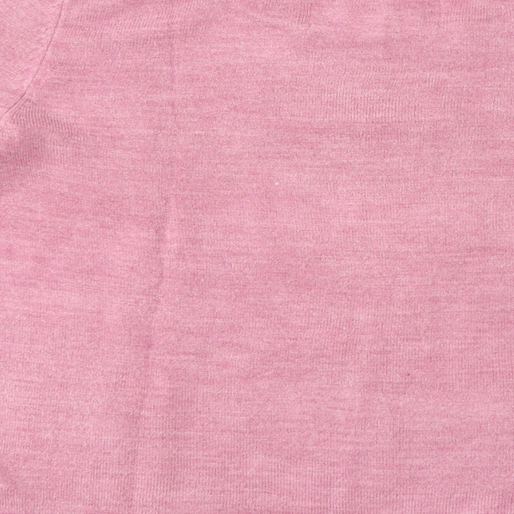 Maine Womens Pink Round Neck Acrylic Pullover Jumper Size 12