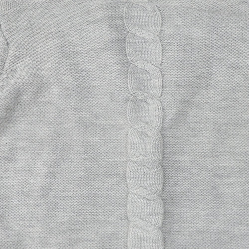 Angel Womens Grey V-Neck Acrylic Cardigan Jumper Size XS - Elbow patches