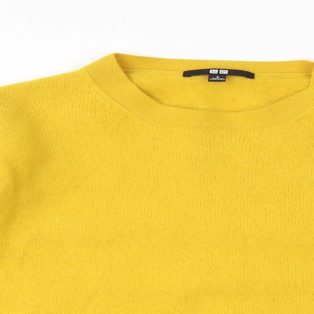 Uniqlo Womens Yellow Round Neck Wool Pullover Jumper Size S