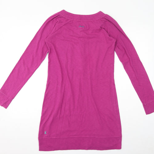Joules Womens Pink 100% Cotton Bodycon Size 8 Henley Pullover