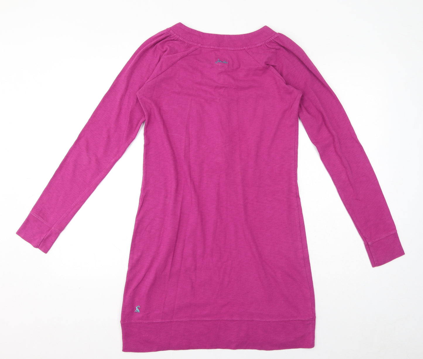 Joules Womens Pink 100% Cotton Bodycon Size 8 Henley Pullover