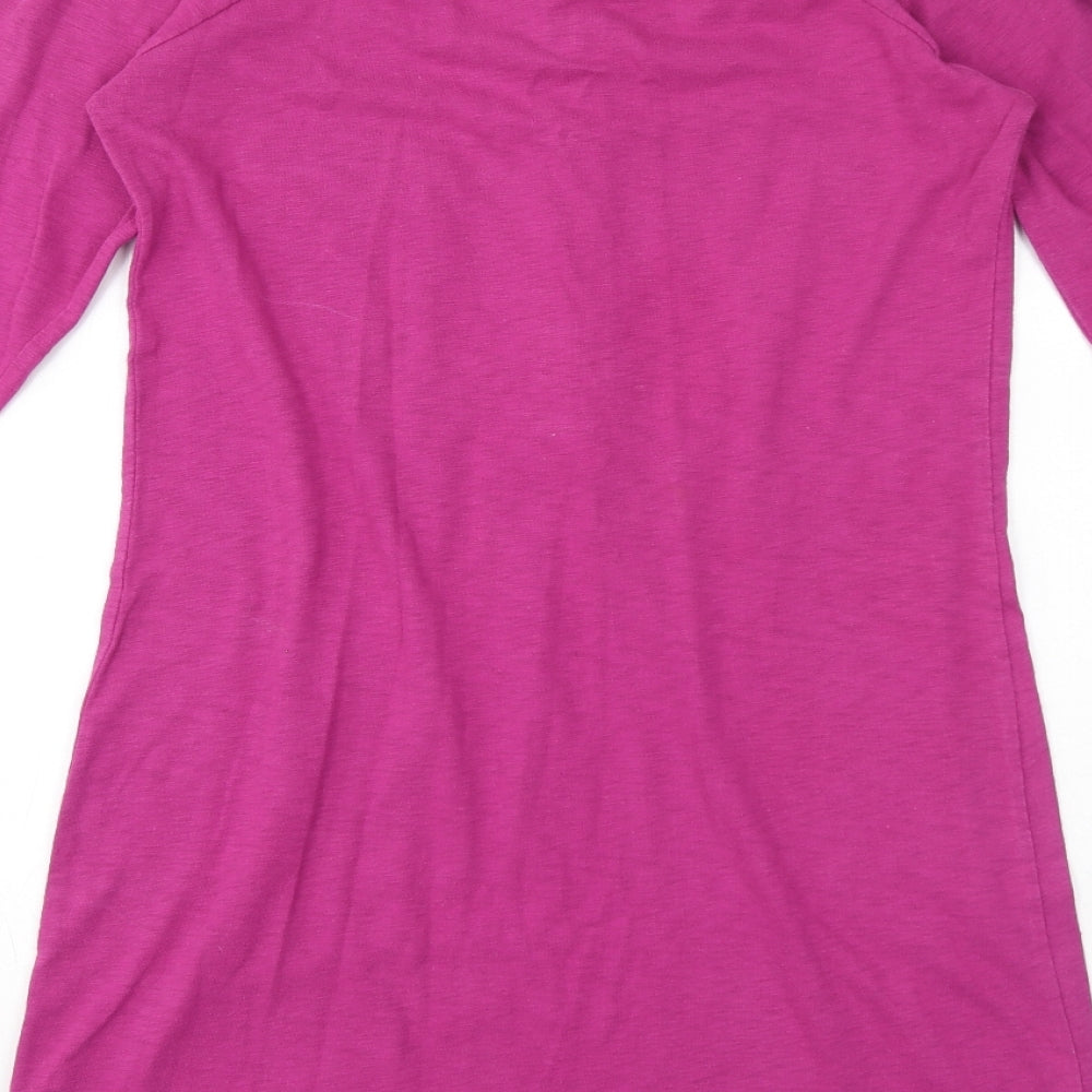 Joules Womens Pink 100% Cotton Bodycon Size 8 Henley Pullover