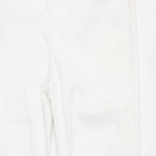 Marks and Spencer Womens White Cotton Straight Jeans Size 14 L30 in Regular Zip