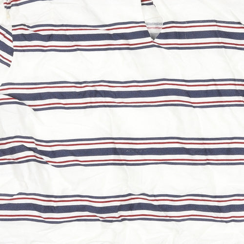 New Look Womens Multicoloured Striped Viscose Basic Blouse Size 8 Round Neck