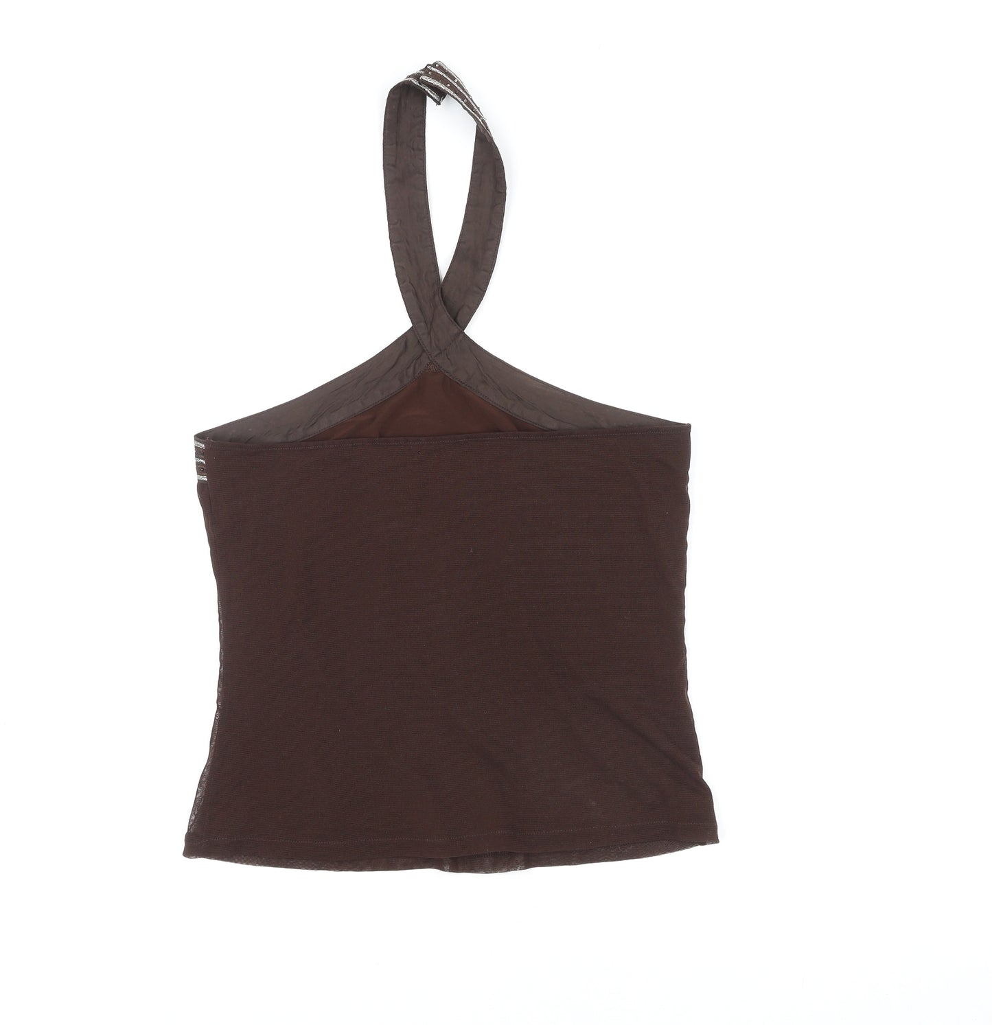 NEXT Womens Brown Nylon Cropped Tank Size 14 Halter