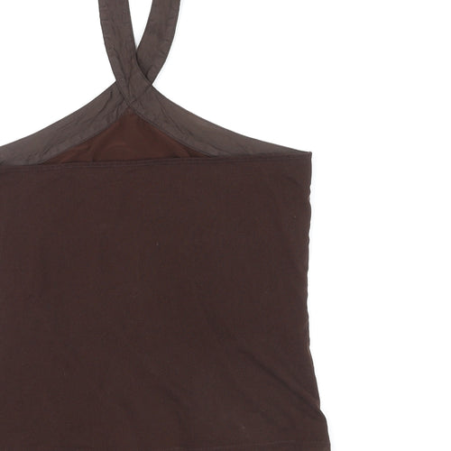 NEXT Womens Brown Nylon Cropped Tank Size 14 Halter