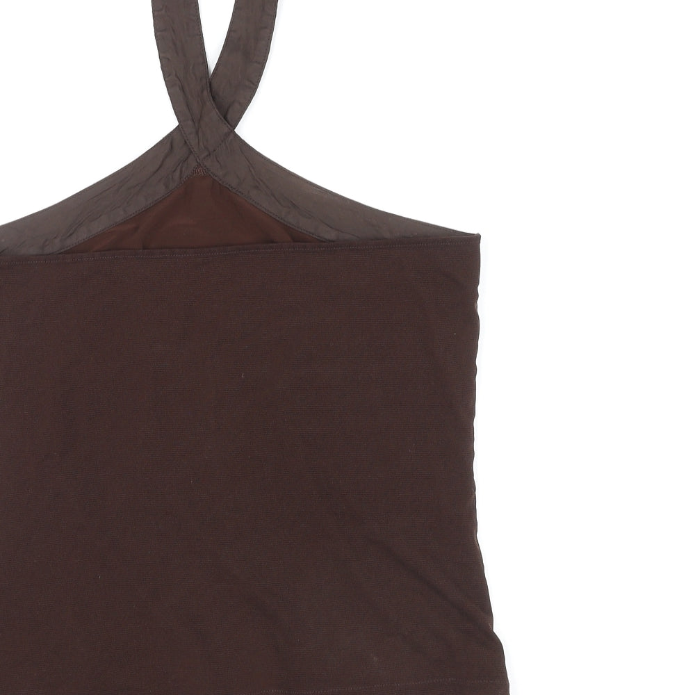 NEXT Womens Brown Nylon Cropped Tank Size 14 Halter