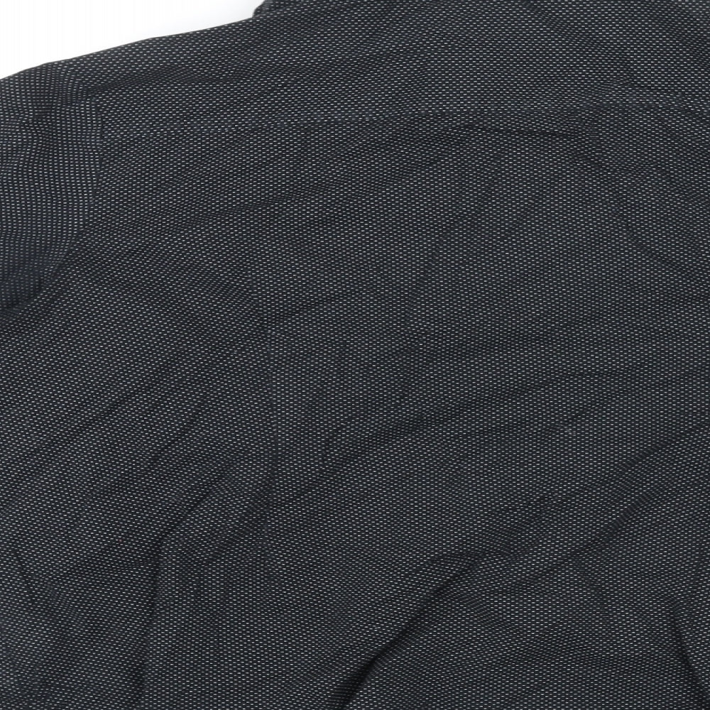 Marks and Spencer Womens Black Polka Dot Cotton Basic Button-Up Size 24 Collared