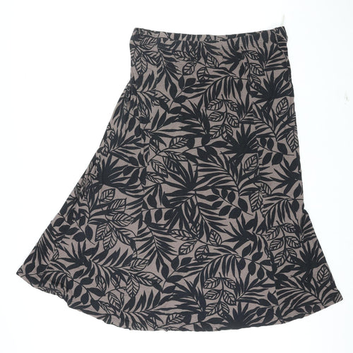 Cotswold Collection Womens Multicoloured Geometric Viscose Swing Skirt Size 2XL - Leaf pattern
