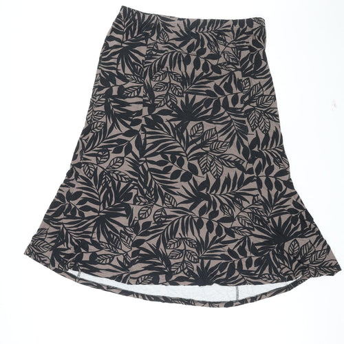 Cotswold Collection Womens Multicoloured Geometric Viscose Swing Skirt Size 2XL - Leaf pattern