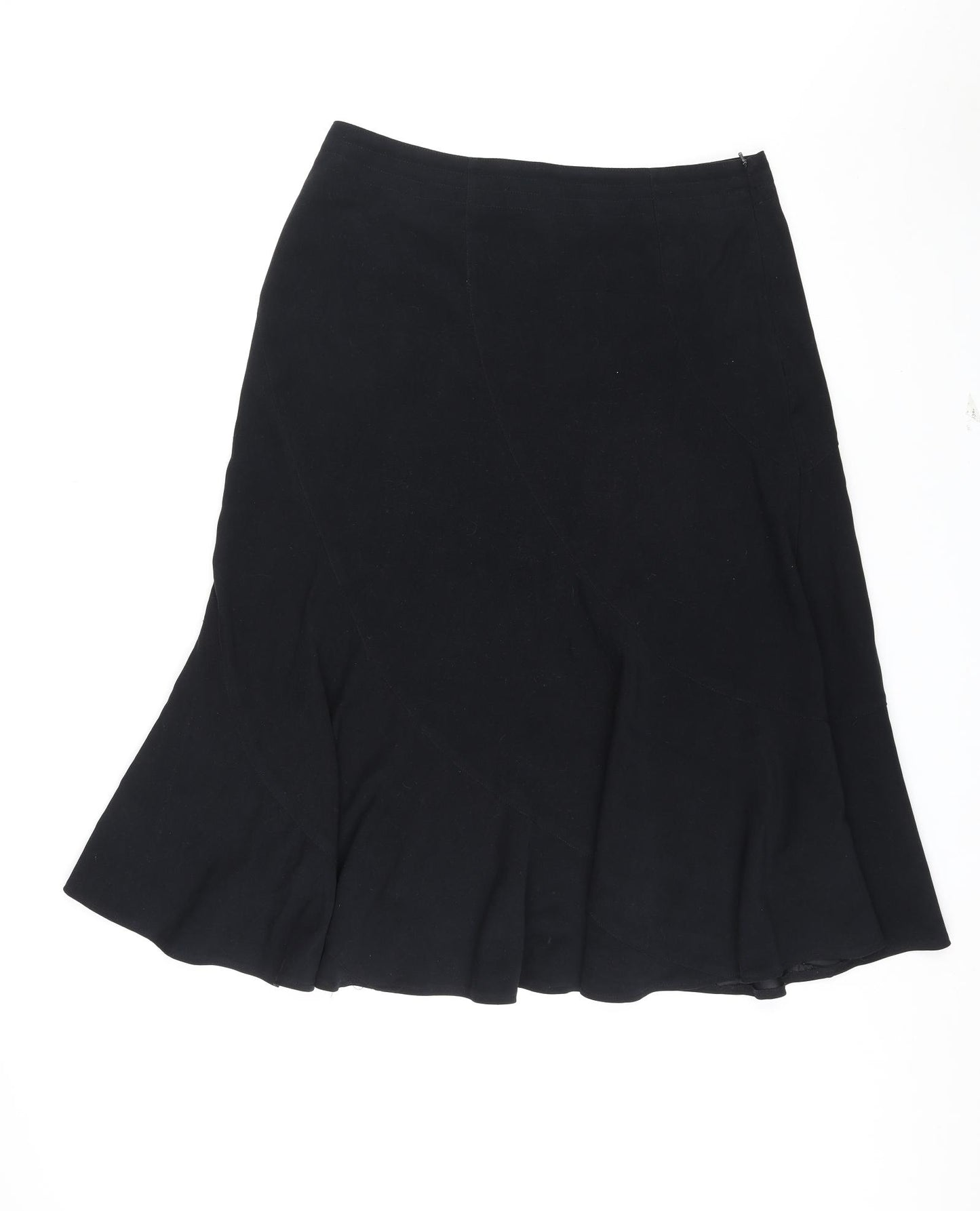 NEXT Womens Black Polyester Swing Skirt Size 16 Zip