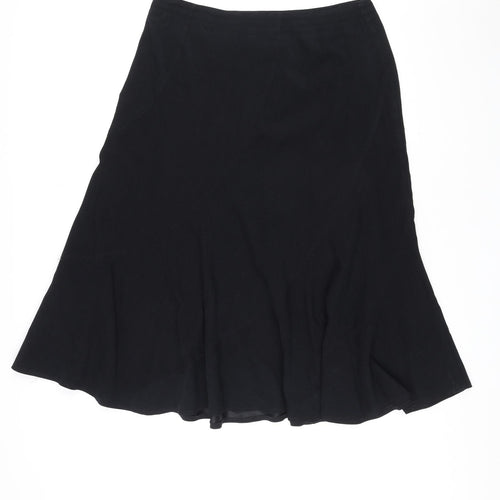 NEXT Womens Black Polyester Swing Skirt Size 16 Zip