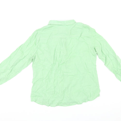 Orvis Womens Green Cotton Basic Button-Up Size 14 Collared